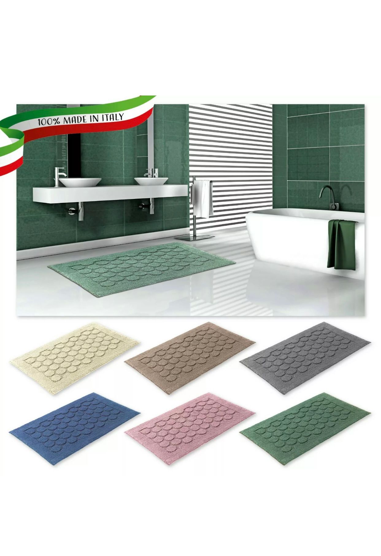 Tappeto bagno in cotone jacquard morbido cm.55x80